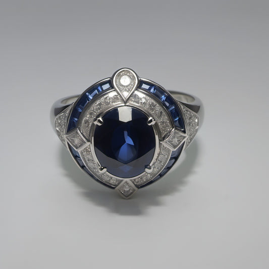 Special KVJ Design Sapphire Diamond Ring