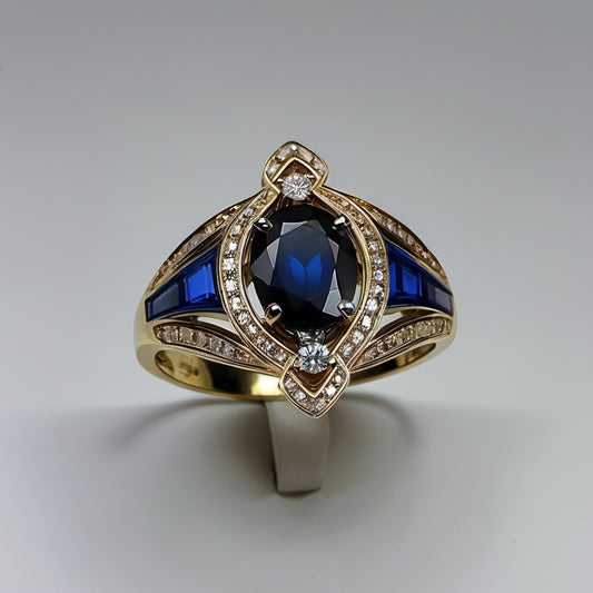 Special KVJ Design Sapphire Diamond Ring