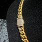 Silver Gold Plated 50cm 10mm Chain With Natural Diamonds