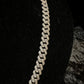 Silver Moissanites Cuban Link Chain 12mm 50cm