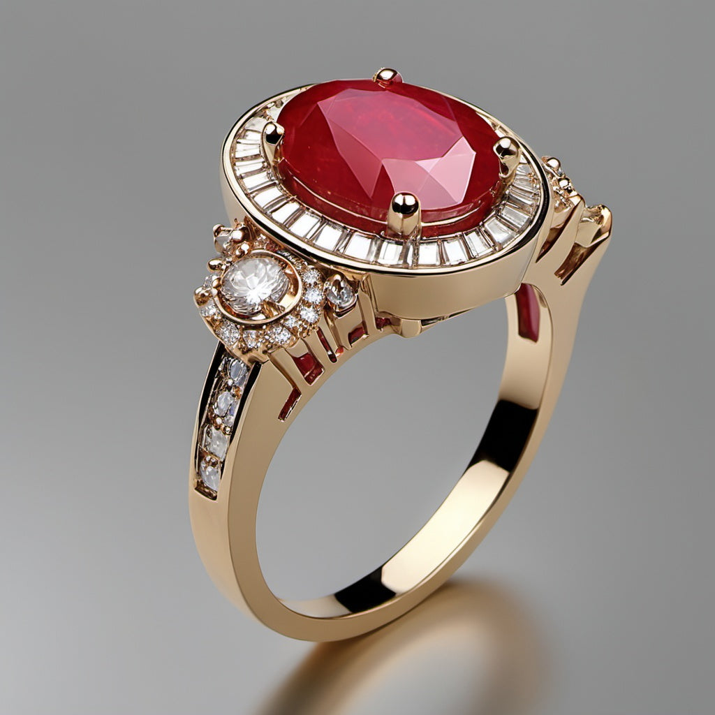 Special KVJ Design Ruby Diamond Ring