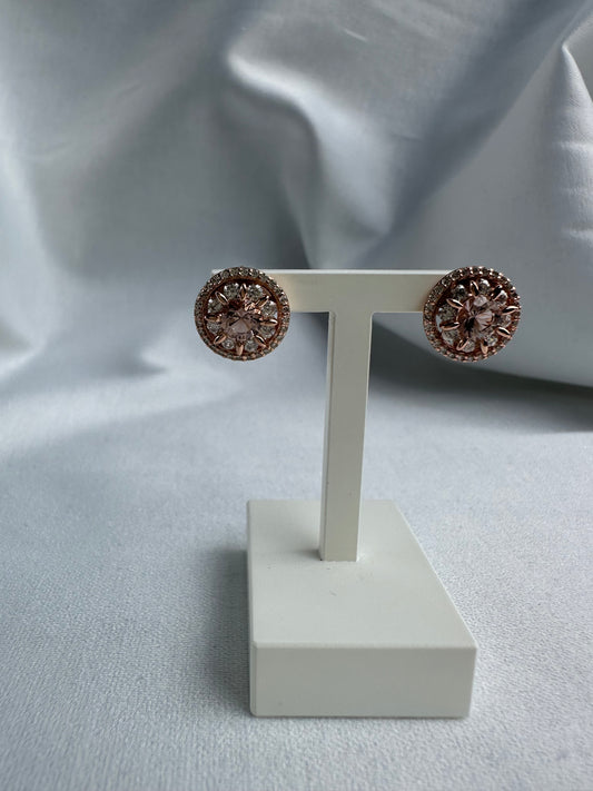 Silver Rose Gold Plated Earrings