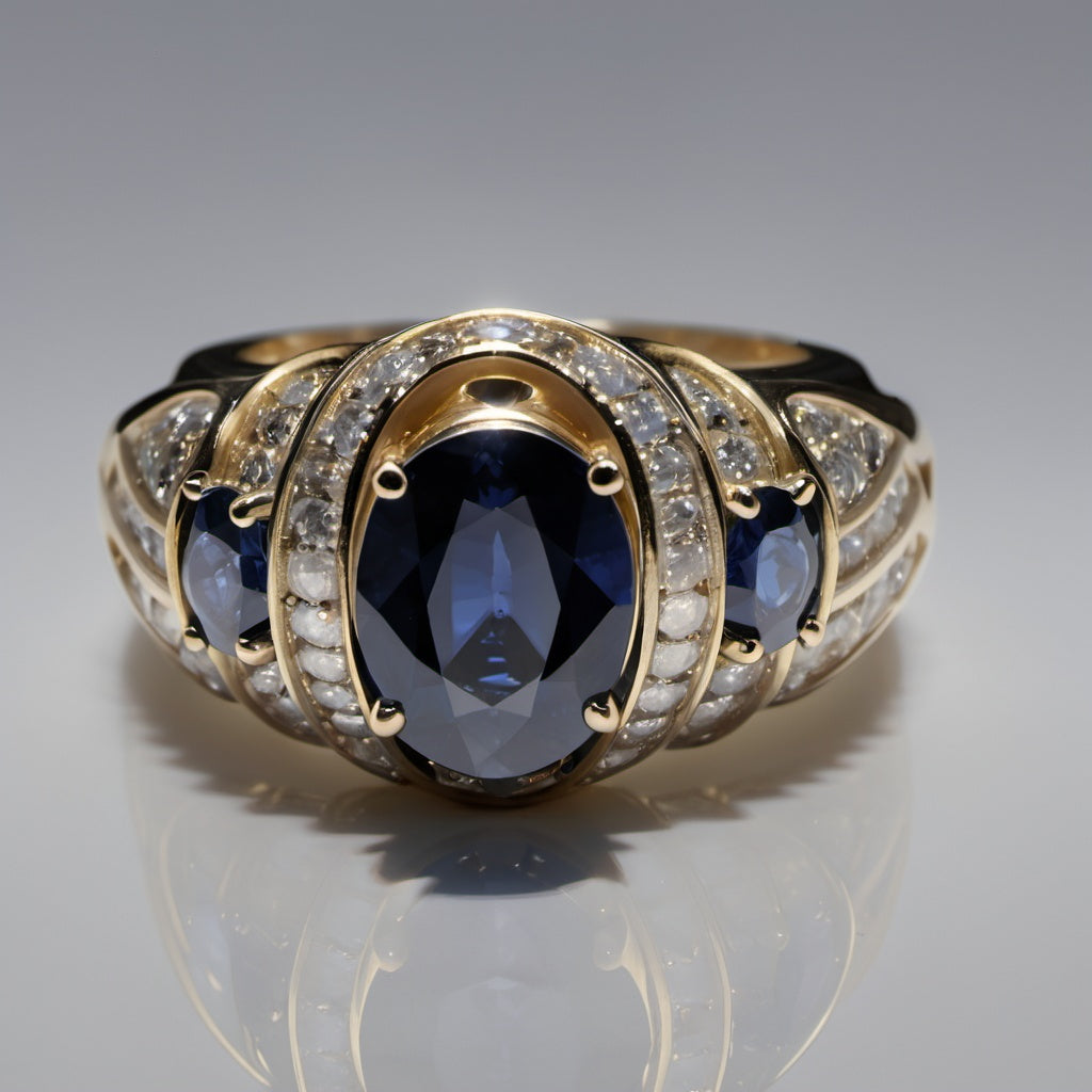 Special KVJ Design Sapphire Diamond Ring