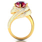 Golden Ruby&Diamond Spiral Ring