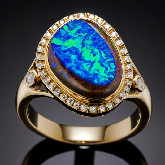 Special KVJ Design Boulder Opal Ring