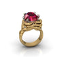 Ruby Golden Hands Ring