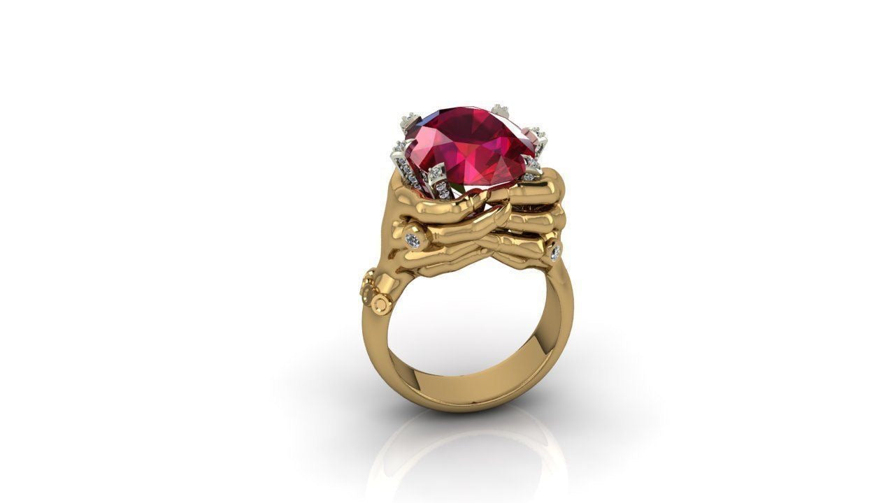 Ruby Golden Hands Ring