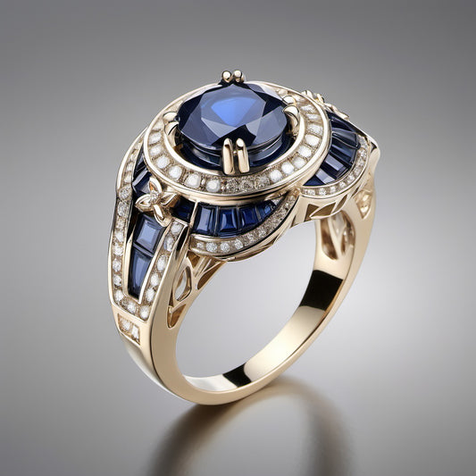 Special KVJ Design Sapphire Diamond Ring