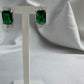 Silver Green Earrings