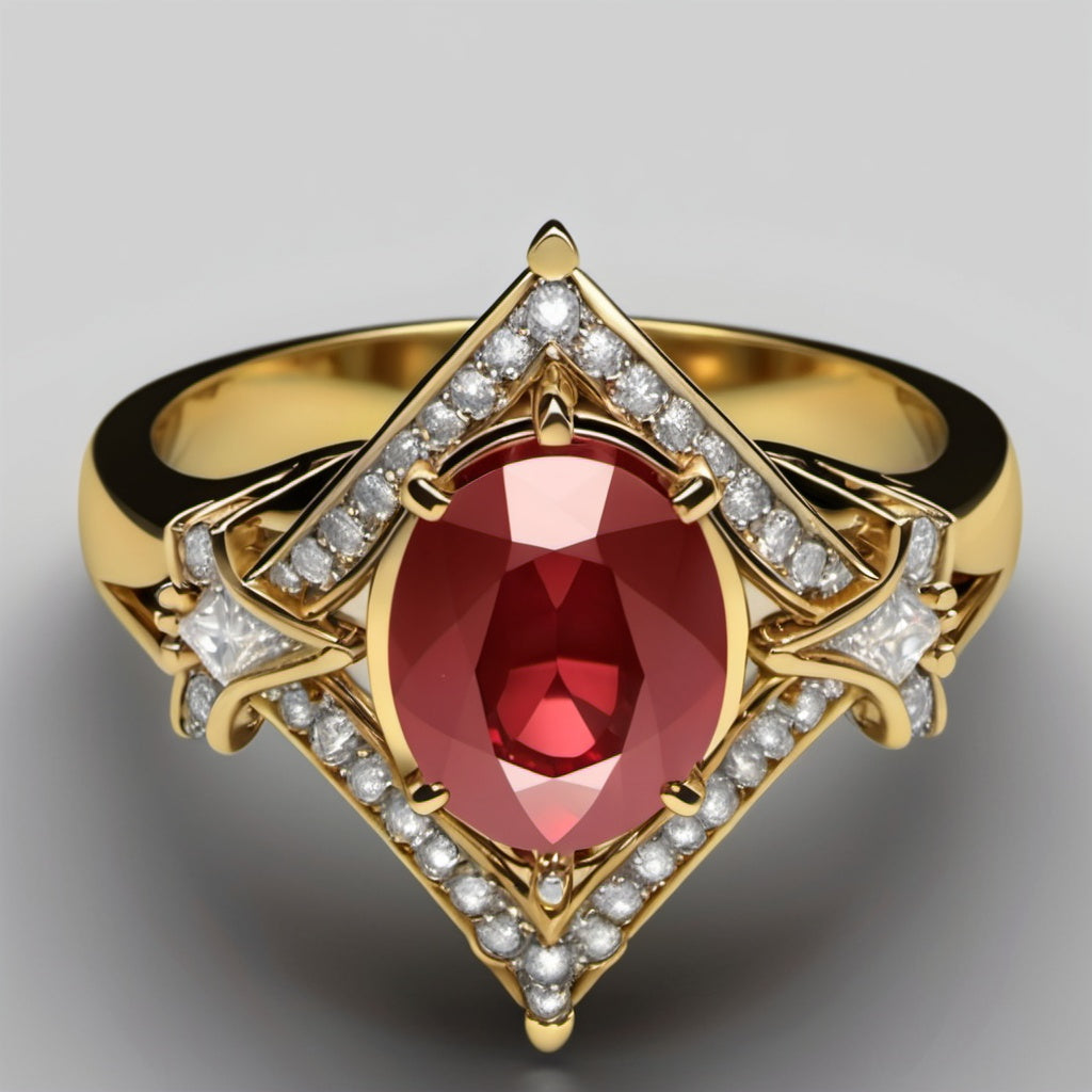 Special KVJ Design Ruby Diamond Ring