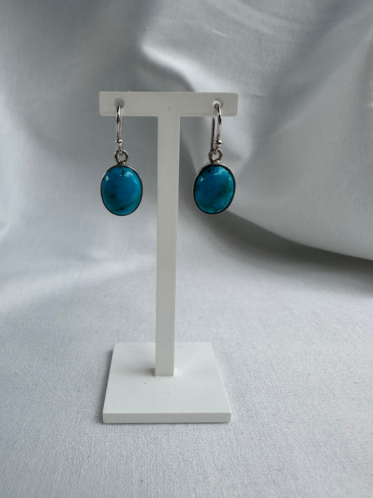 Silver Natural Turquoise Earrings