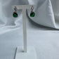 Silver Green Earrings