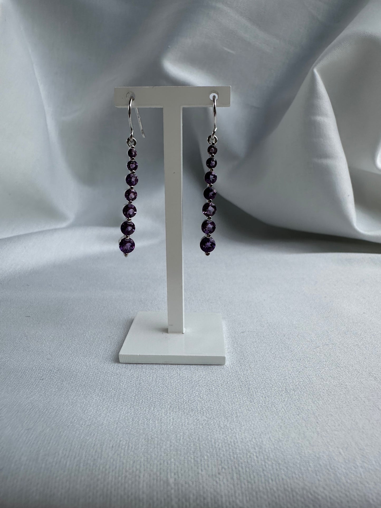 Silver Purple Earrings