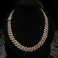 Silver Bi-Color Cuban Link Chain 10mm 50 cm