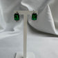 Silver Green Earrings