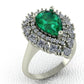 Golden Pear Shape Emerald Ring