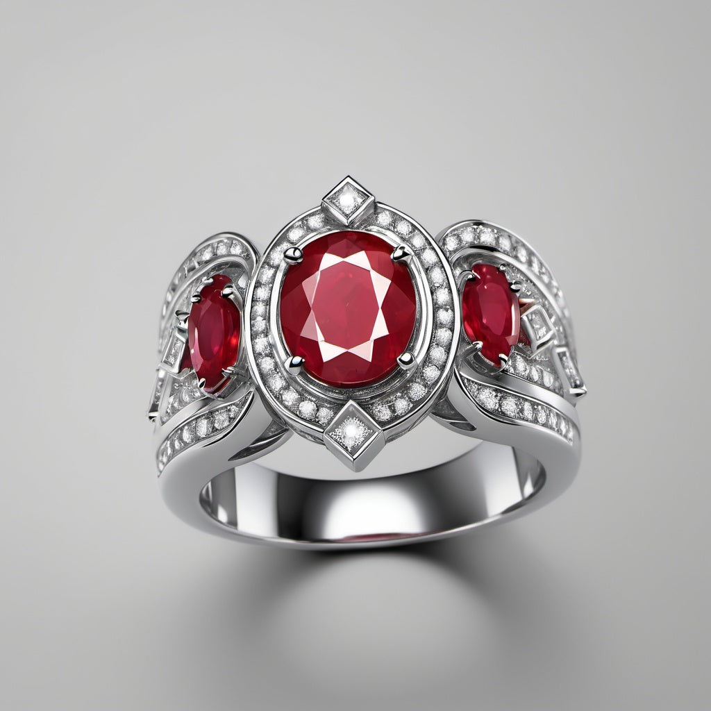 Special KVJ Design Ruby Diamond Ring