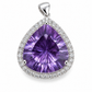 12.50ct African Amethyst Trillion-Cut Pendant
