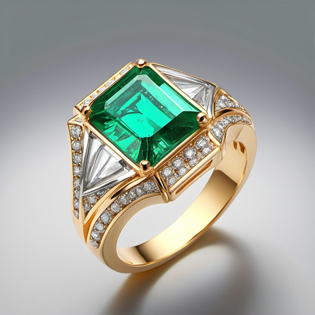 Special KVJ Design Emerald Diamond Ring