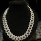 Silver Moissanites Cuban Link Chain 20mm