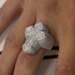 Silver Moissanites Cross Ring