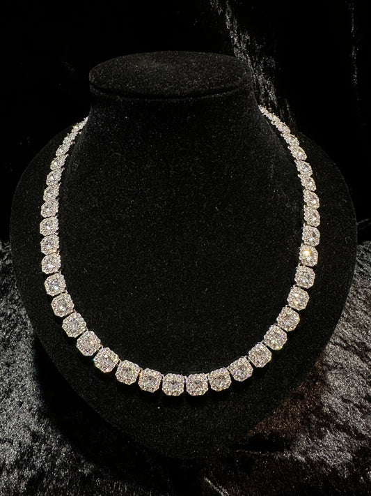 KVJ Silver Moissanites Statement Necklace 50 cm