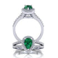 Golden Emerald Halo Ring