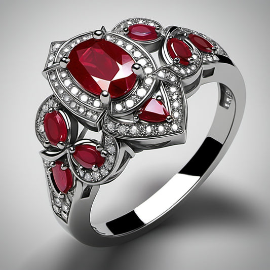 Special KVJ Design Ruby Diamond Ring