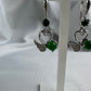 Silver Green Earrings