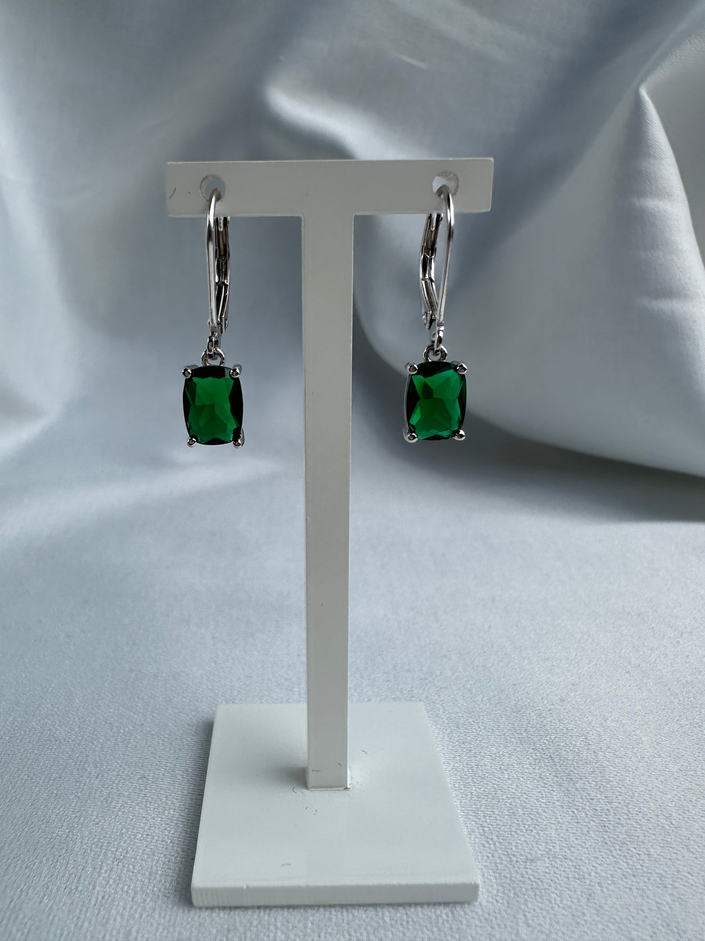 Silver Green CZ stones