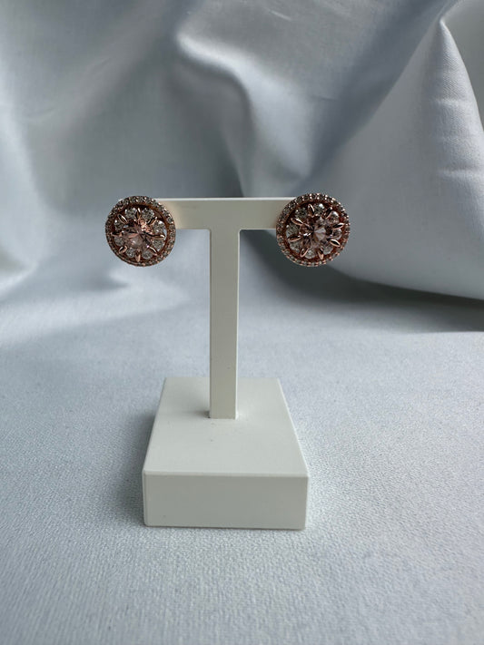 Silver Rose Gold Plated Earrings