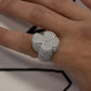 Silver Moissanites Cross Ring