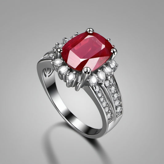 Special KVJ Design Ruby Diamond Ring