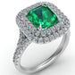 Golden Emerald Diamond Engagement Ring