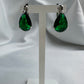 Silver Green Pear Shape Earrings