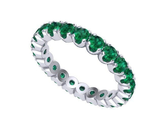 Golden Emerald Eternity Ring