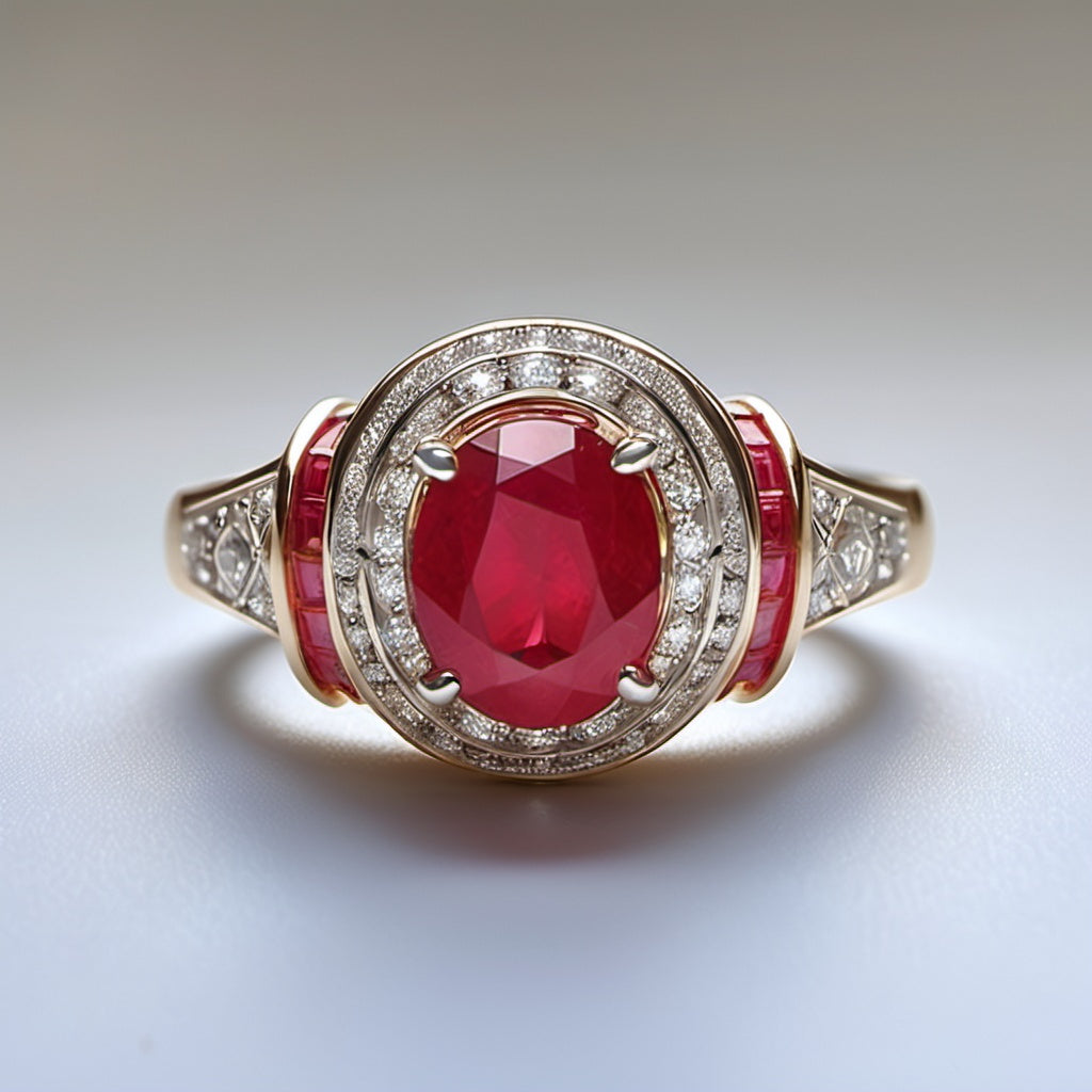 Special KVJ Design Ruby Diamond Ring