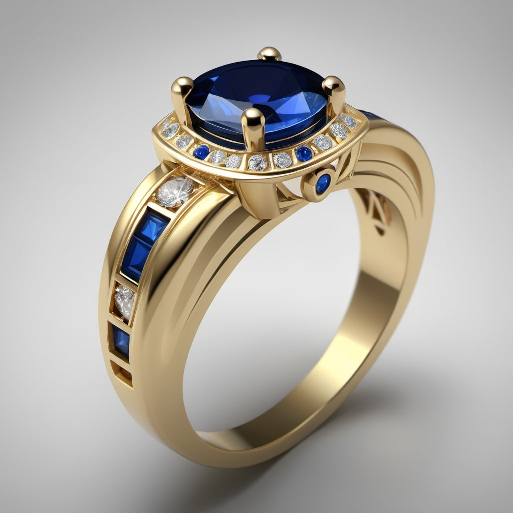 Special KVJ Design Sapphire Diamond Ring