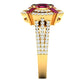 Golden Ruby ring with Diamonds