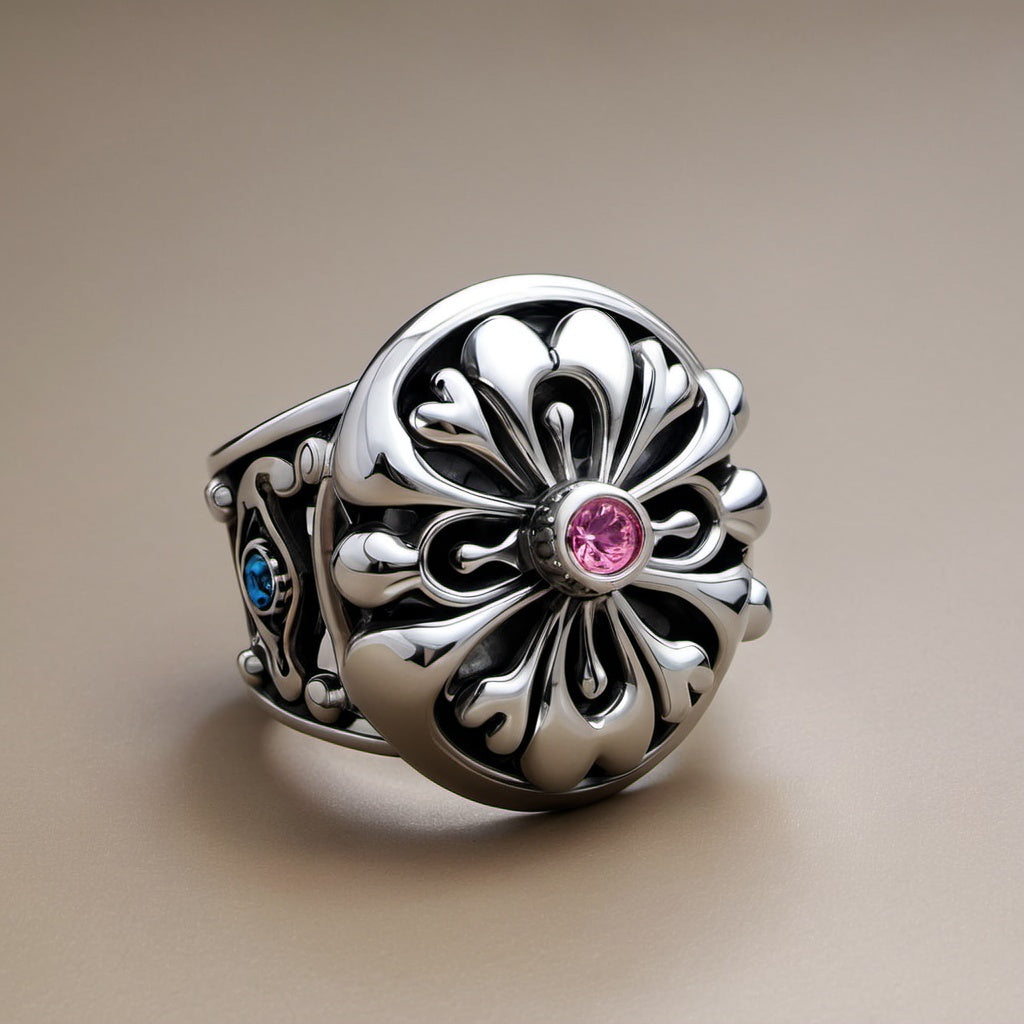 Special KVJ Design Ruby Silver Ring