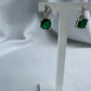 Silver Green Earrings