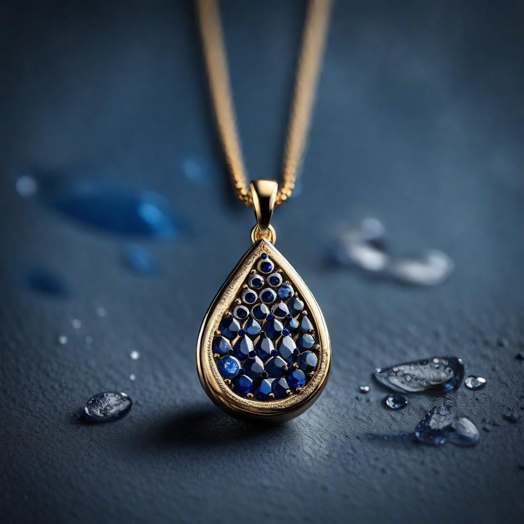 Special KVJ design Golden Raindrop Pendant