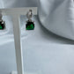 Silver Green Earrings