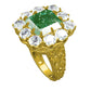 Golden Art Deco Style Emerald Ring