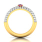 Ruby & Diamond Golden Ring Band