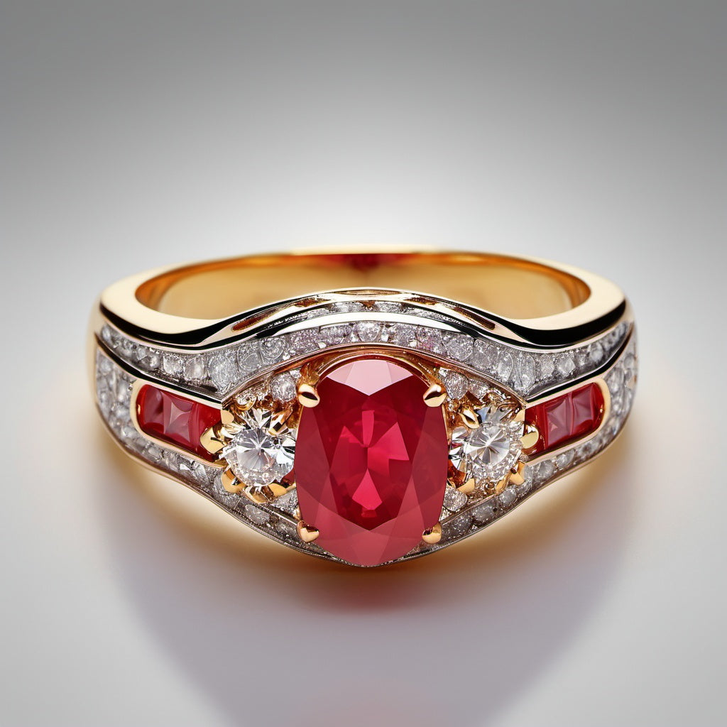 Special KVJ Design Ruby Diamond Ring