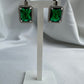 Silver Green Earrings