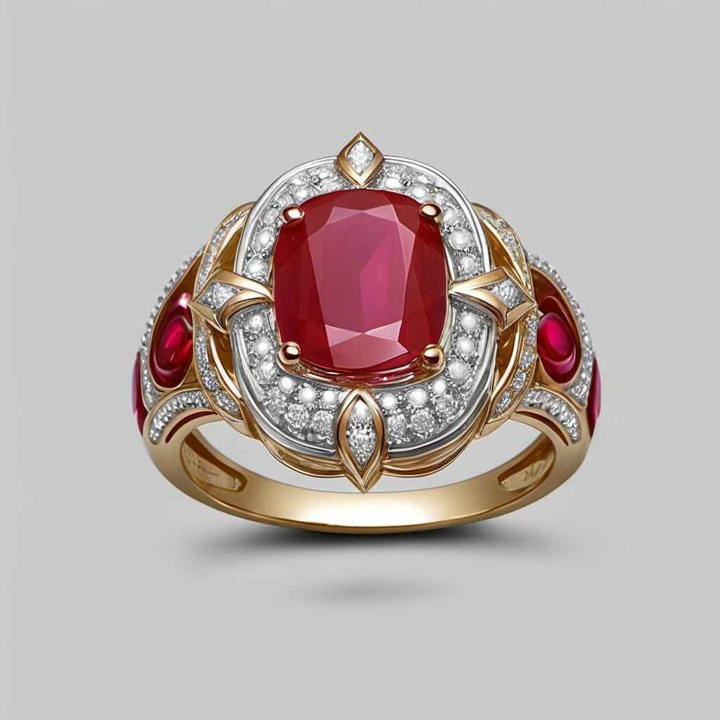 Special KVJ Design Ruby Diamond Ring