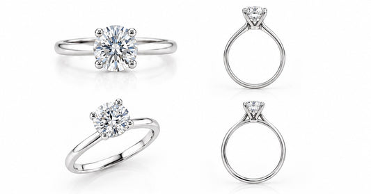 Elegant 14K White Gold Solitaire Ring – 0.50 ct Lab-Grown Diamond