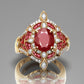 Special KVJ Design Ruby Diamond Ring